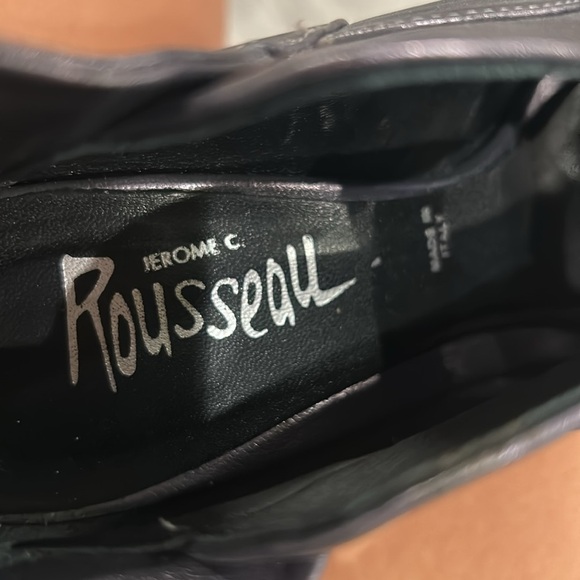 Jerome C. Rousseau Metallic Grey Purple Women's Peep-Toe Shoe 38 1/2 - Picture 5 of 13